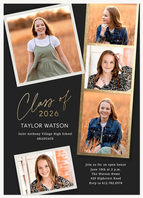 Gilded Collage Graduation Announcements