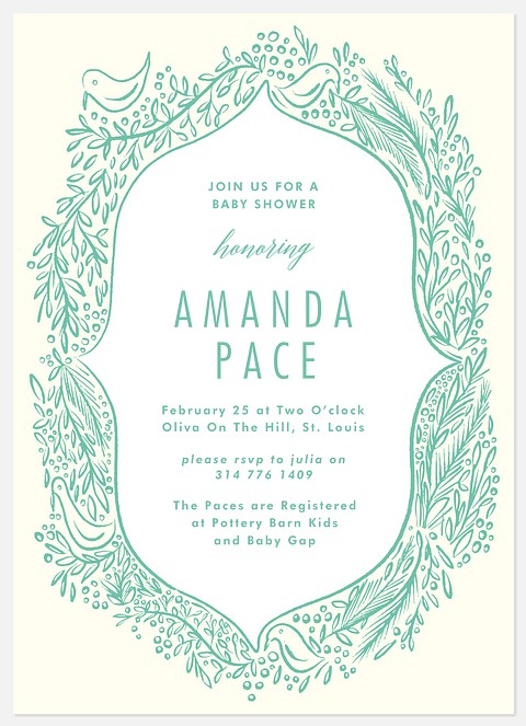 Storybook Wreath Baby Shower Invitations