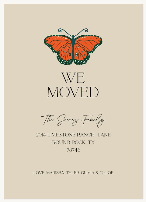 Monarch Butterfly Moving Announcements