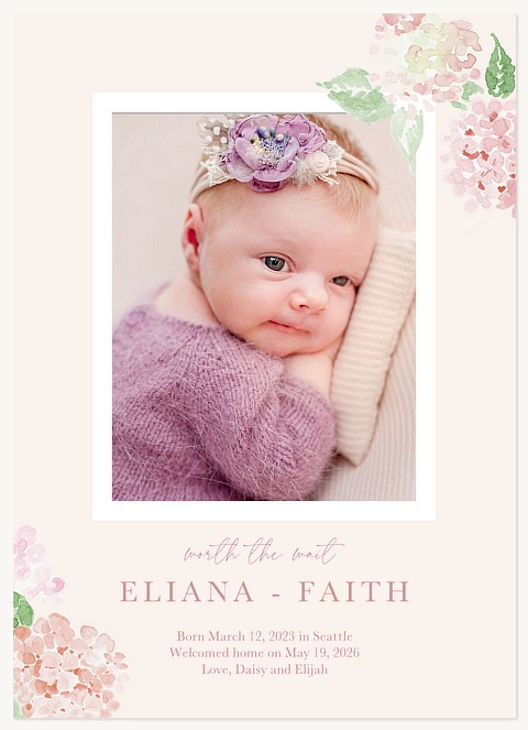 Delicate Blossoms Baby Announcements