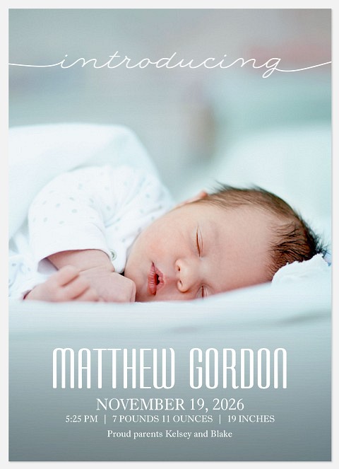 Modern Introductions Baby Birth Announcements
