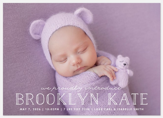 Simply Stated Baby Birth Announcements