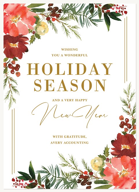 Festive Blooms Business Holiday Cards