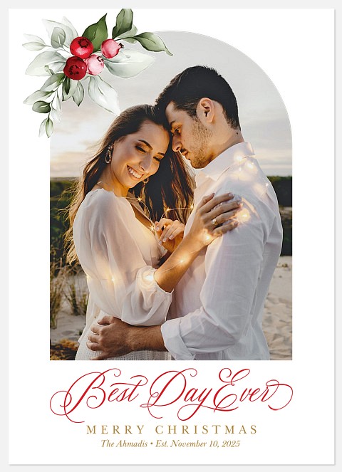 Beautiful Holly Holiday Photo Cards