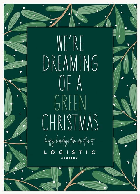 Green Christmas Business Holiday Cards