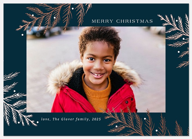 Shimmering Cedar Holiday Photo Cards