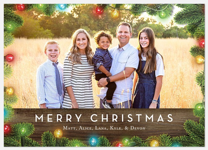 Rustic Lights Holiday Photo Cards