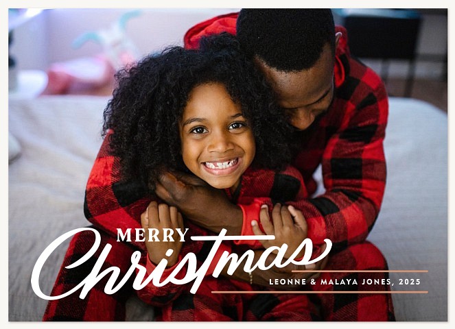 Vintage Lettering Personalized Holiday Cards