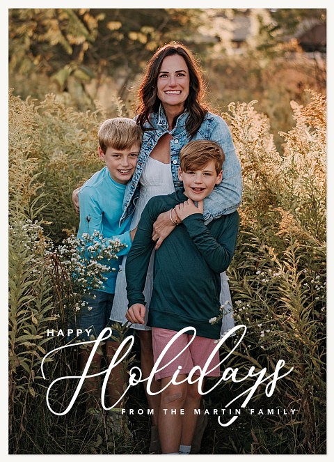 Scripted Portrait Personalized Holiday Cards