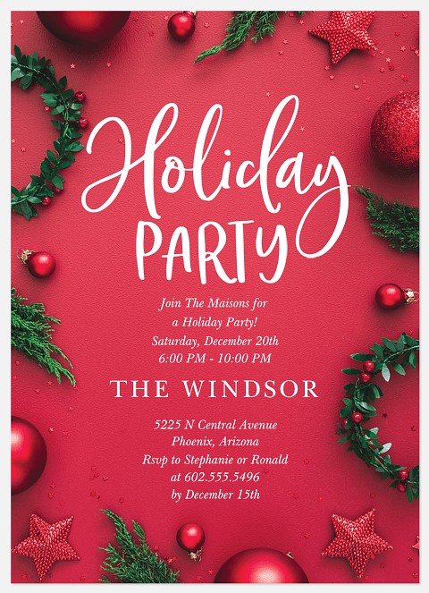 Modern & Bright Holiday Party Invitations