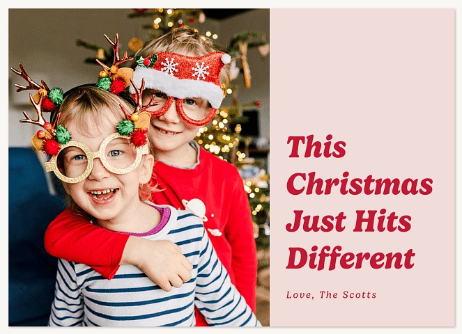 Hits Different Personalized Holiday Cards