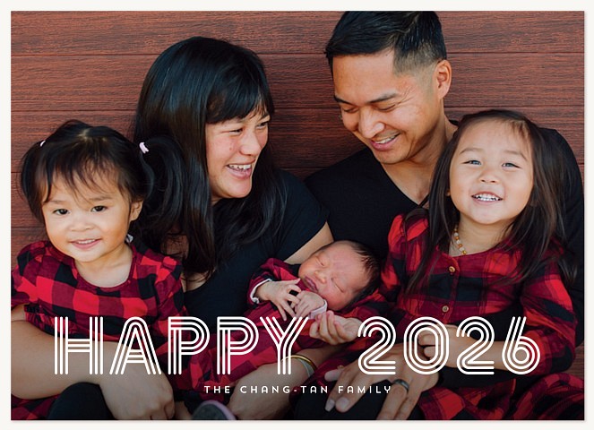 Lined Celebration Personalized Holiday Cards