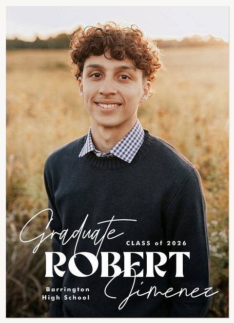 Stately Script Graduation Invitations