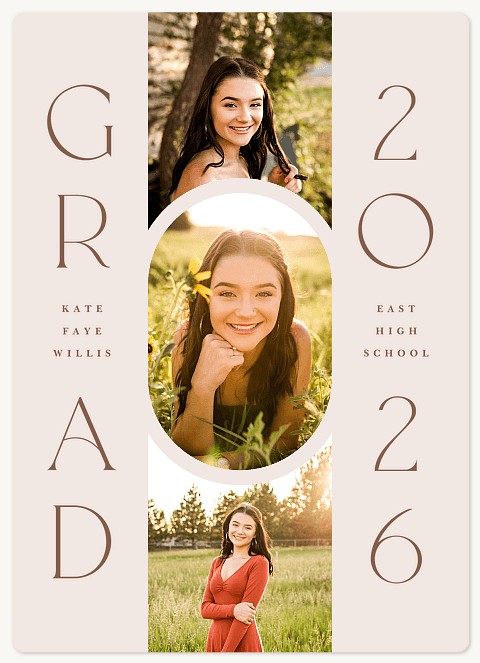Oval Deco Graduation Invitations