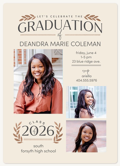 Distinguished Collage Graduation Invitations