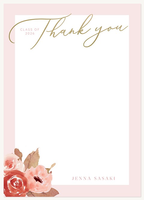 Watercolor Florals Thank You Cards 