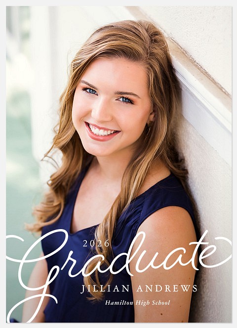 Monoline Script Graduation Cards
