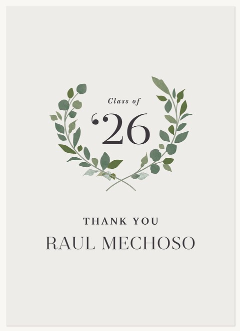 Scholarly Laurel Thank You Cards 