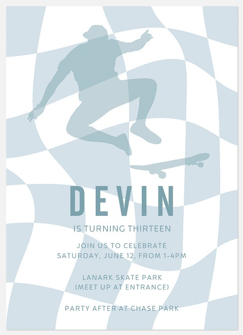Retro Skater Kids' Birthday Invitations
