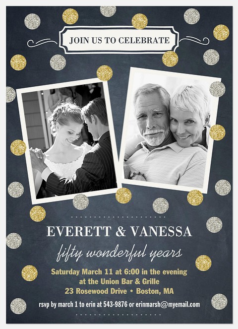 Silver & Gold Anniversary Invitations