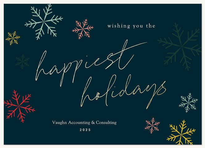Colorful Snowflakes Business Holiday Cards