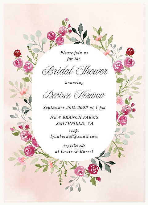 Rose Garden Bridal Shower Invitations
