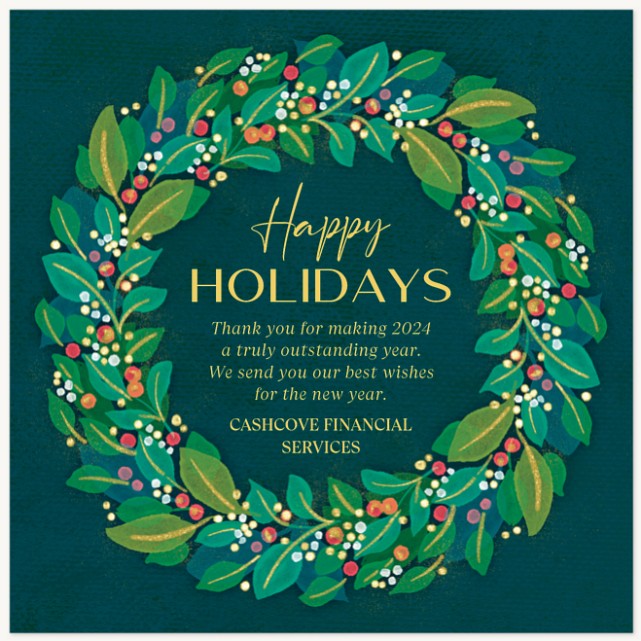 Bright Wreath Business Holiday Cards