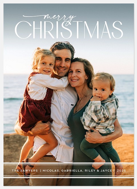 Classic Ribbon Holiday Photo Cards