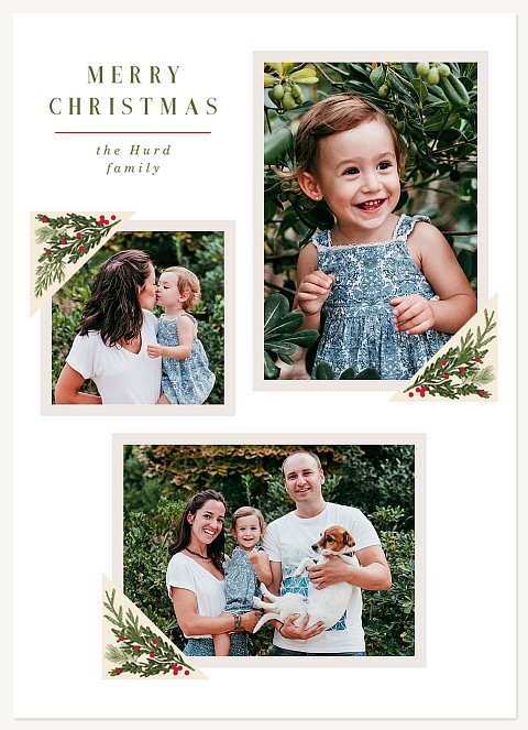 Floral Corner Personalized Holiday Cards