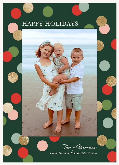 Polka Dots Personalized Holiday Cards