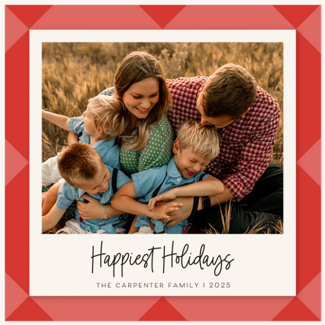 Diamond Checkers Personalized Holiday Cards