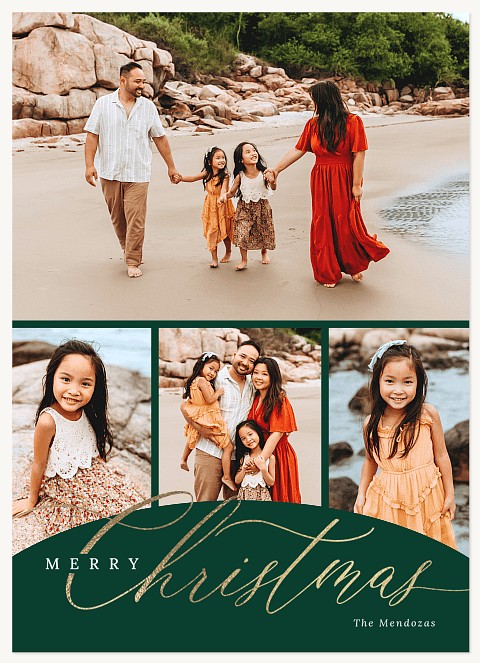 Curved Collage Personalized Holiday Cards