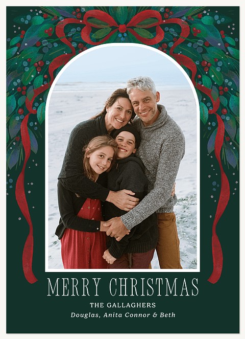 Ribbon Arch Personalized Holiday Cards