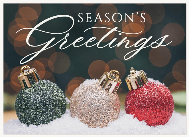 Ornament Sparkle Business Holiday Cards