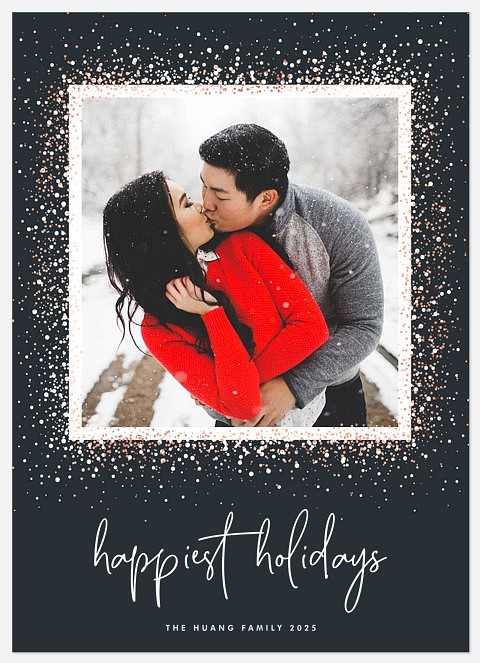 Glitzy Snowfall Holiday Photo Cards