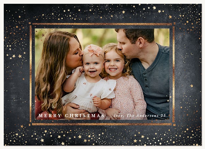 Midnight Shimmer Personalized Holiday Cards
