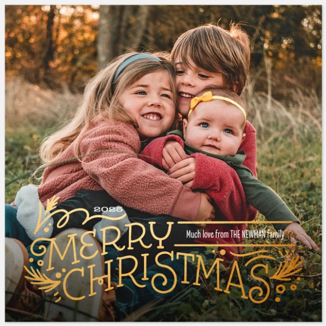 Gilded Greetings Holiday Photo Cards