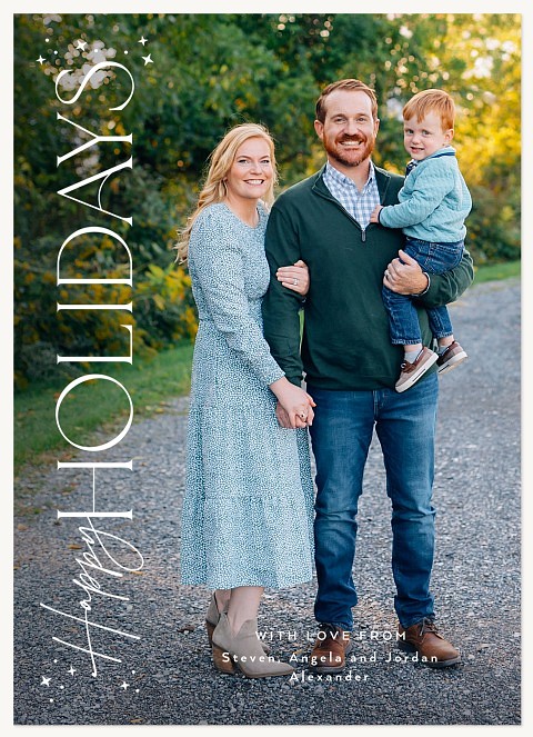 Left and Up Personalized Holiday Cards