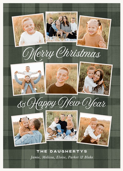 Plaid Snapshots Personalized Holiday Cards