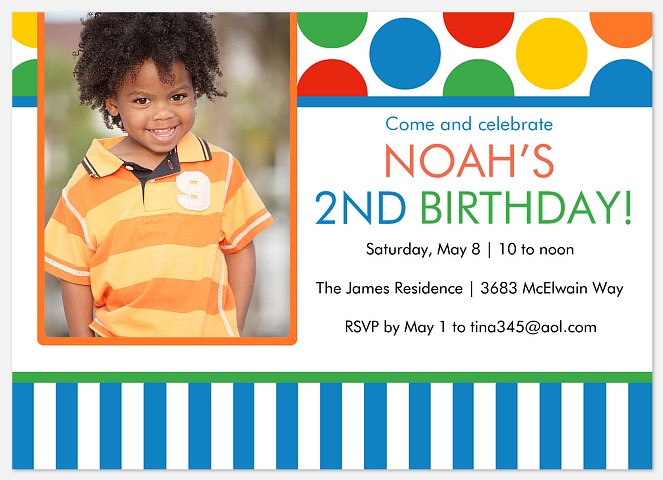 Stripes & Dots Kids' Birthday Invitations