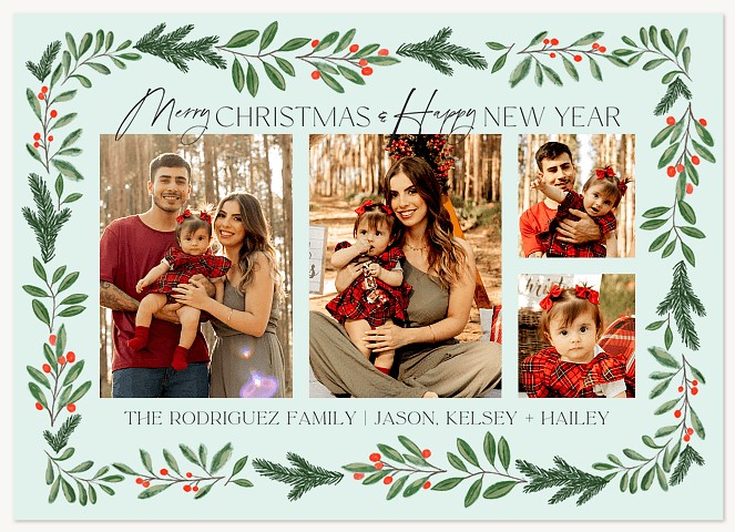 Framed Greneery Personalized Holiday Cards