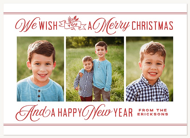 Classic Trio Personalized Holiday Cards