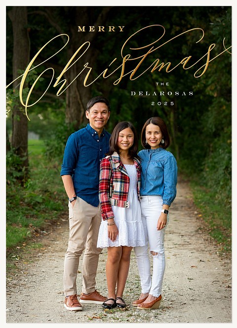 Classy Script Personalized Holiday Cards