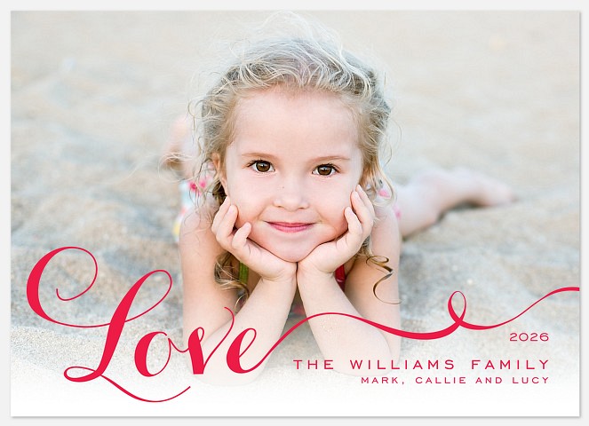 Love Ribbon Valentine Photo Cards