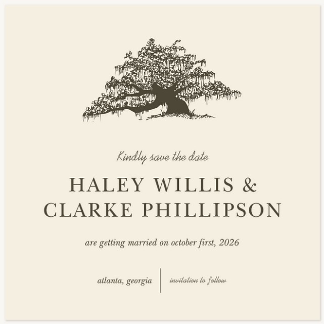 Southern Oak Save the Date Cards
