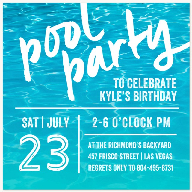 Dive In  Summer Party Invitations