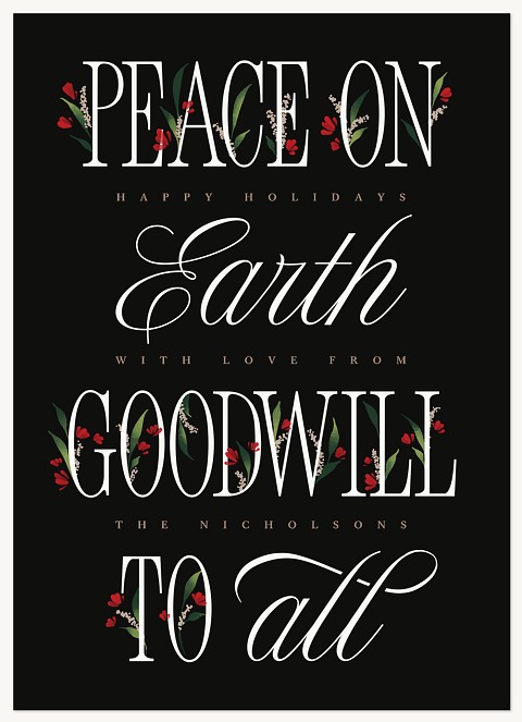 Goodwill To All Personalized Holiday Cards