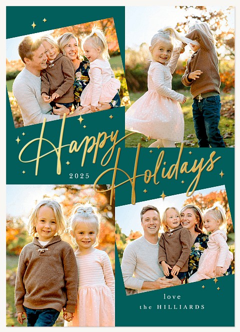 Happy Script Personalized Holiday Cards