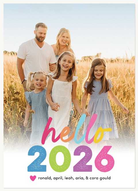 Colorful Year Personalized Holiday Cards