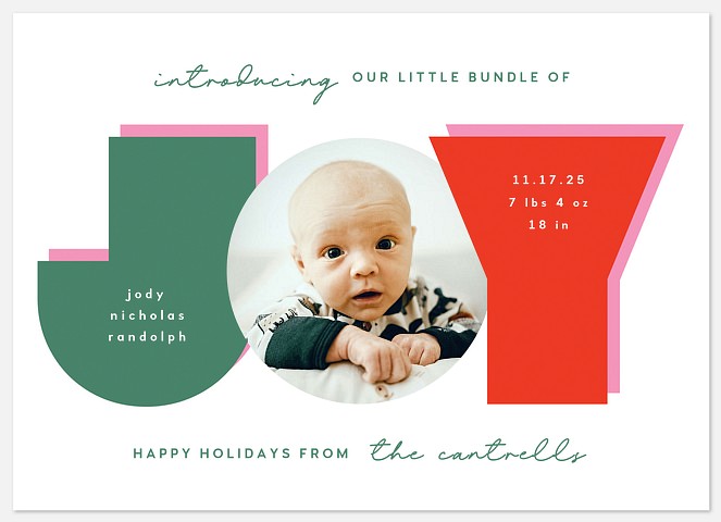 Big Joy Christmas Birth Announcements